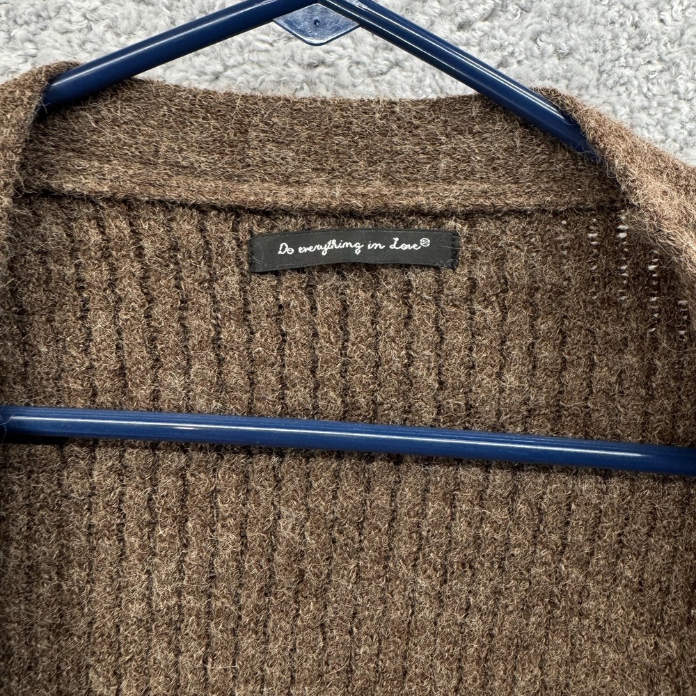Do Everything In Love Cardigan Sweater Womens One Size Brown Open Front Pockets - Picture 3 of 6